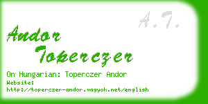 andor toperczer business card